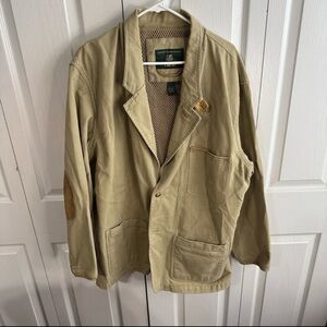 Orvis safari Zambezi leather elbow patches jacket size XL